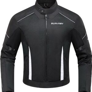 Burjosy Men's Black and White Performance Jacket